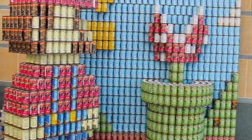 Mario at the Weston Art Gallery for Canstruction 2014