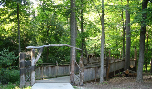 mt airy forest treehouse entrance
