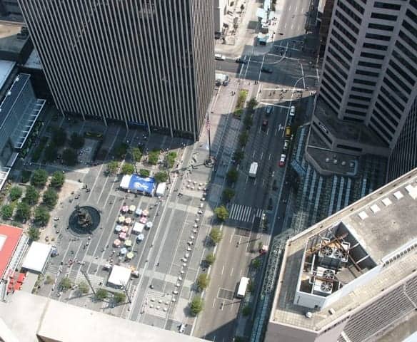 A look at Fountain Square from the top of the Carew Tower