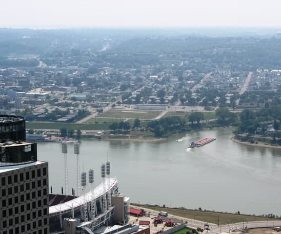 Great American Ballpark and the Ohio River