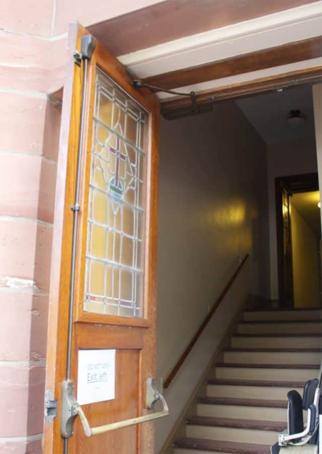 looking in at First English Lutheran Church in Over the Rhine