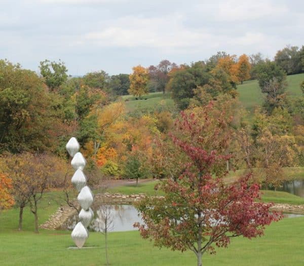 Sculpture and turning leaves at Pyramid Hill Sculpture Park