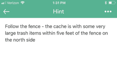 Geocache Hint