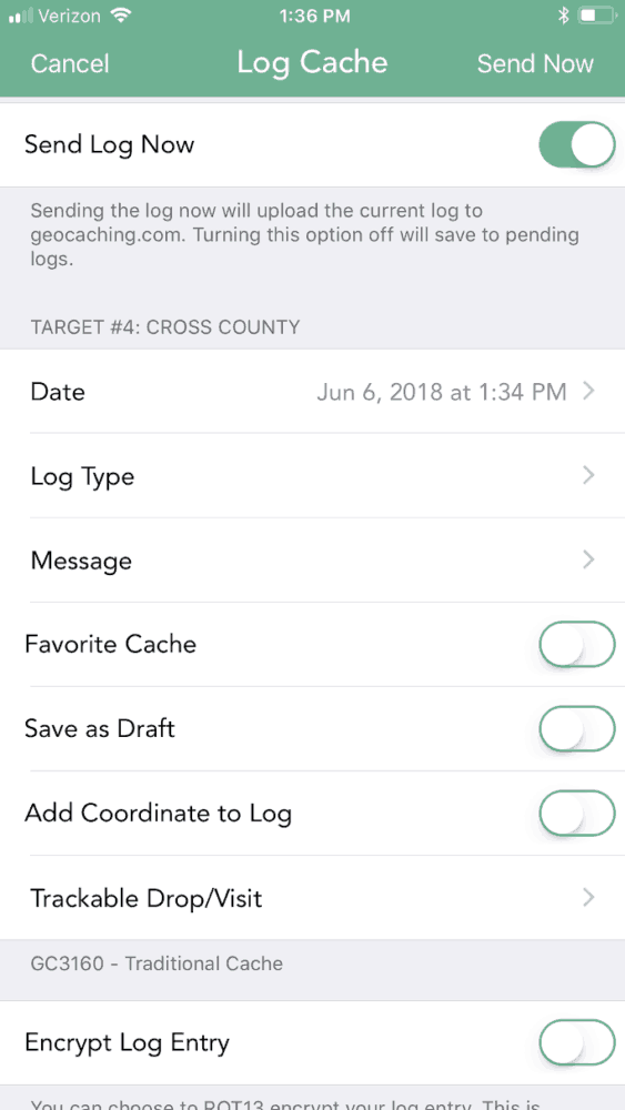 Log your Geocache