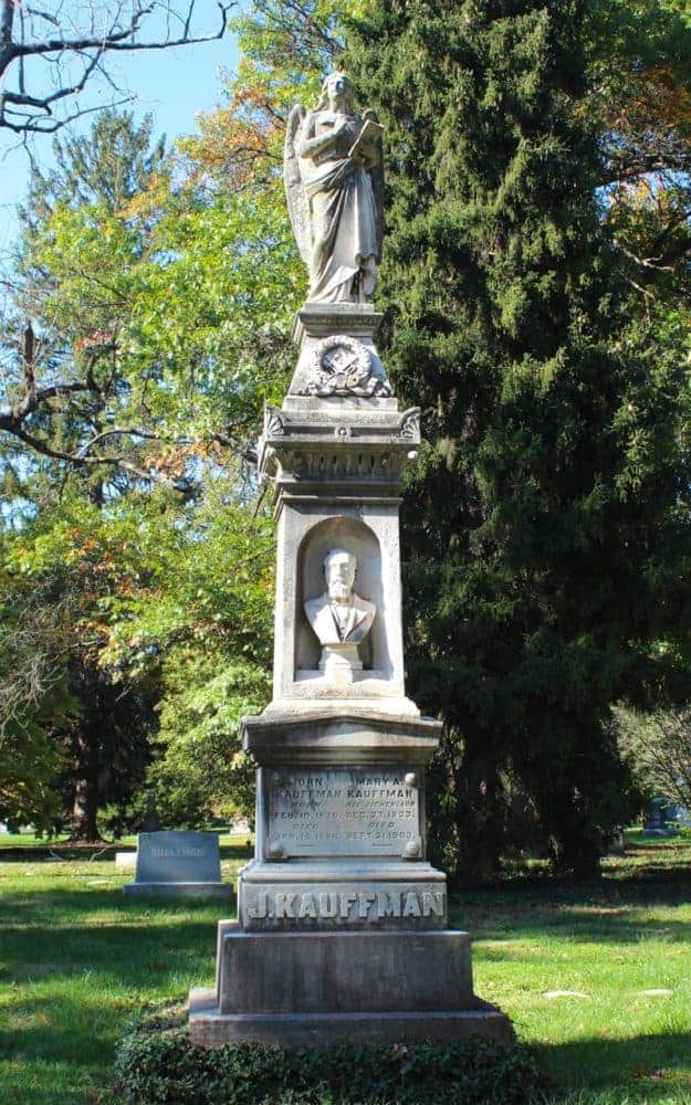 headstone for John Kauffman at Spring Grove Cemetery