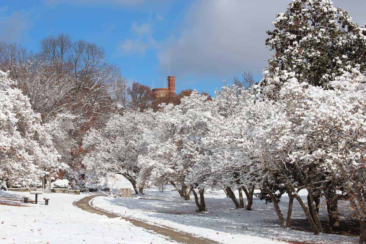 snow in eden park cincinnati ohio