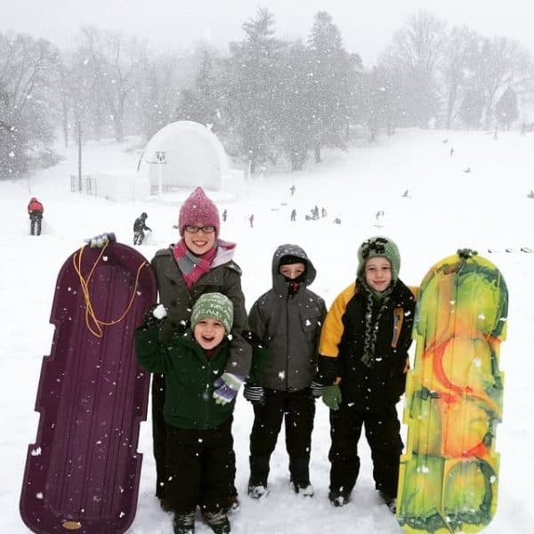 sledding at Devou Park in Kentucky