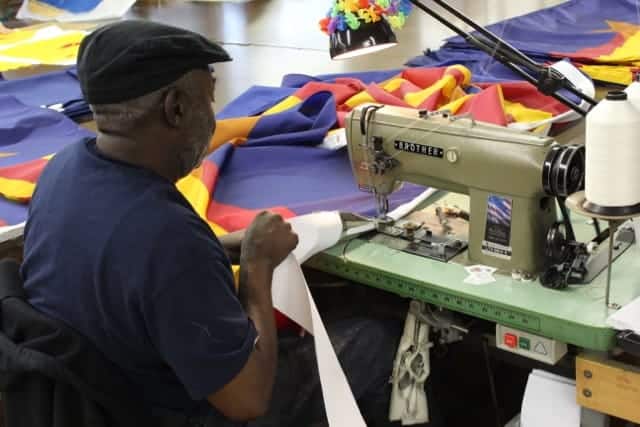 sewing flags at the National Flag Company