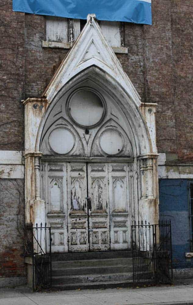 Door prior to renovation and revival at Taft's Ale House