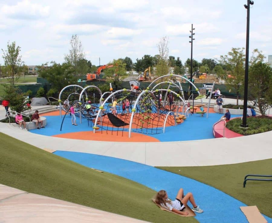 Overview of play area at Summit Park in Blue Ash