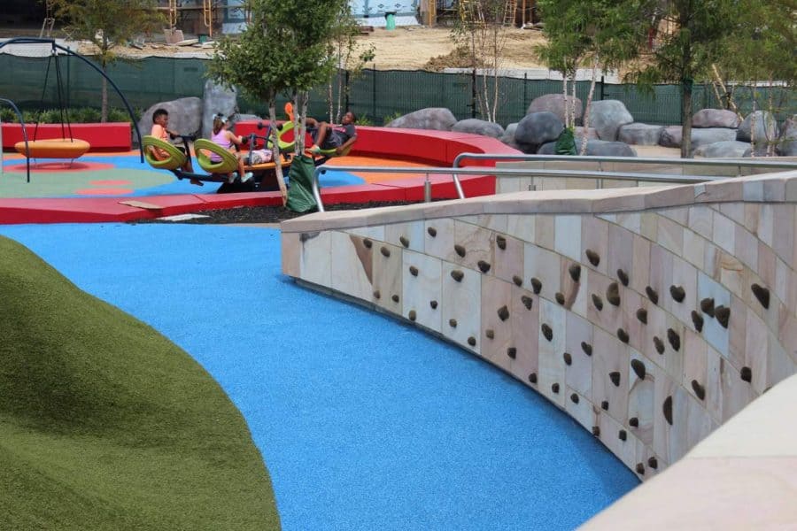 Rock wall at Summit Park in Blue Ash