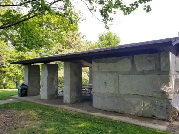 Stone Shelter House at Mitchell Memorial Forest