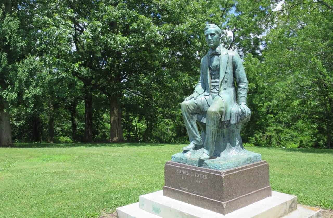 Stephen Foster statue at Alms Park in Cincinnati Ohio