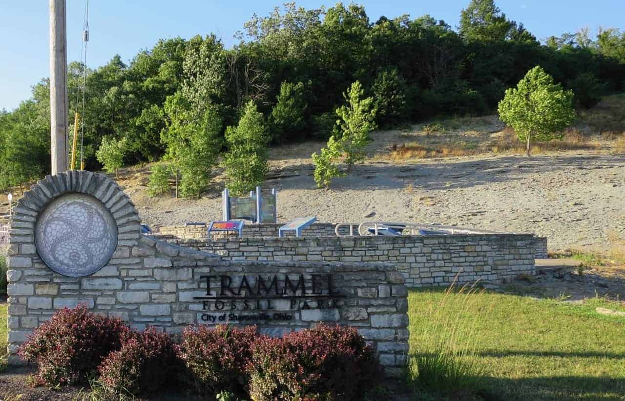 Trammel Fossil Park and sign