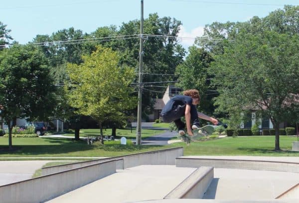 Skateboarding at Beech Acres Park