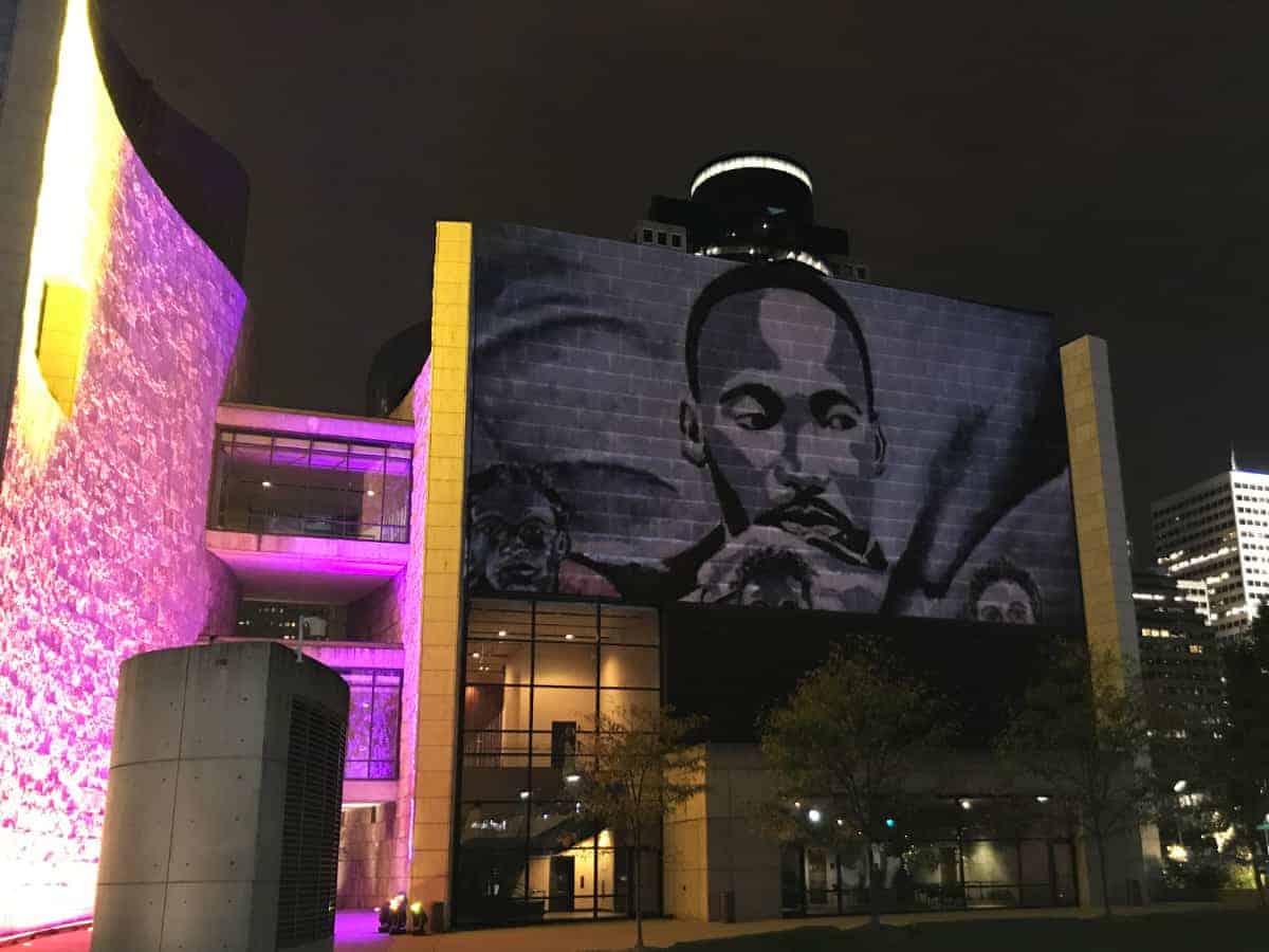 2017 BLINK Cincinnati projection at National Underground Railroad Freedom Center