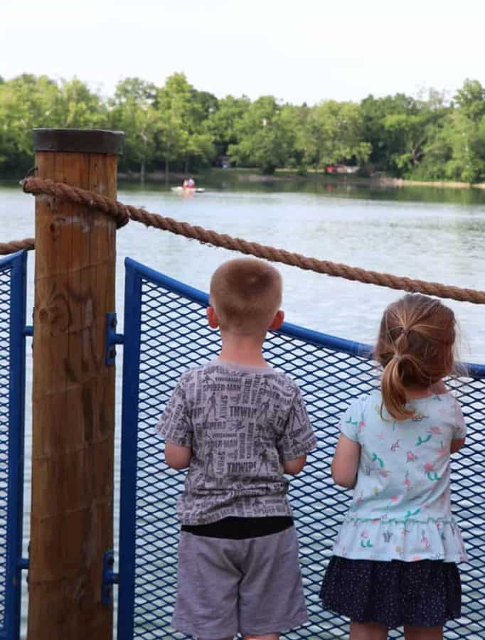 Kids on the Dock at Lake Isabella