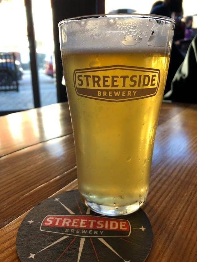 Beer in a glass at Streetside Brewery