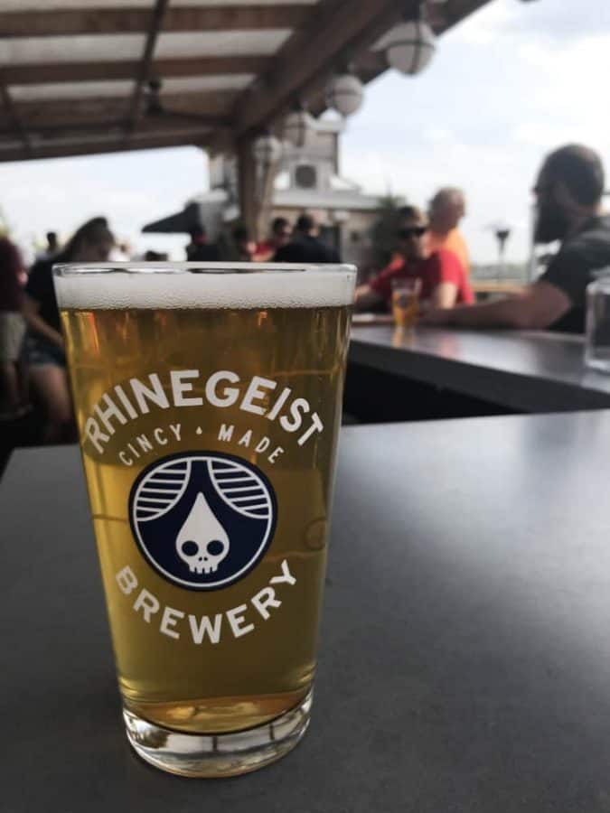 Rhinegeist beer on the bar