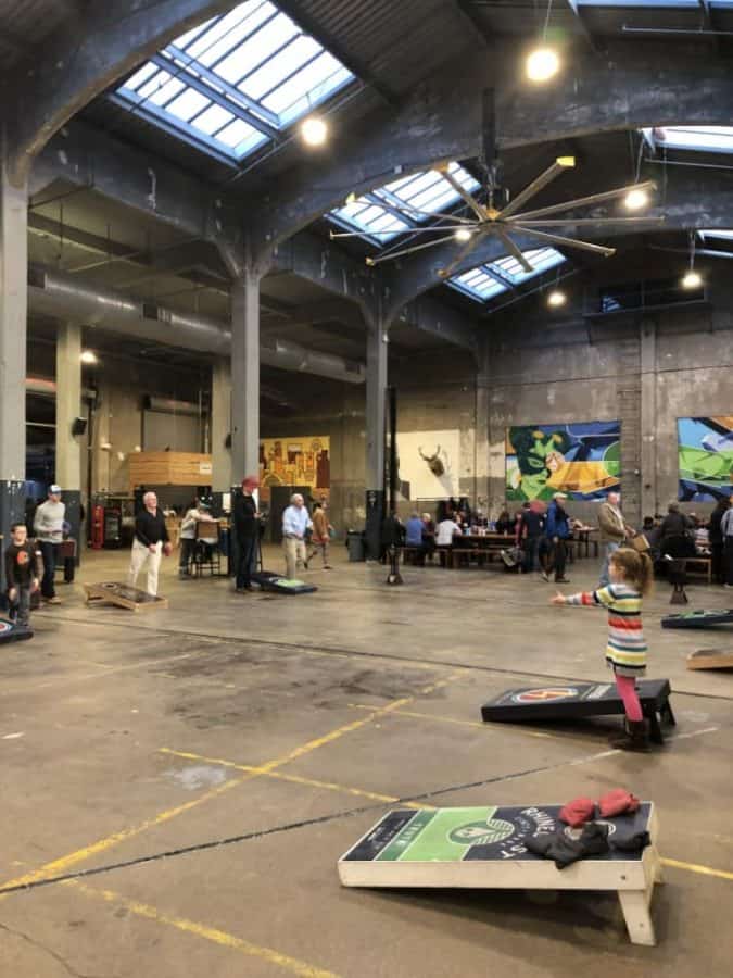 The large taproom space at Rhinegeist in Cincinnati Ohio