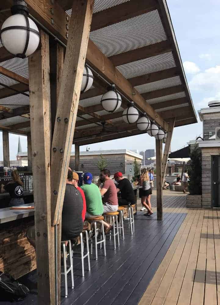 rooftop bars in cincinnati featuring the rhinegeist patio bar