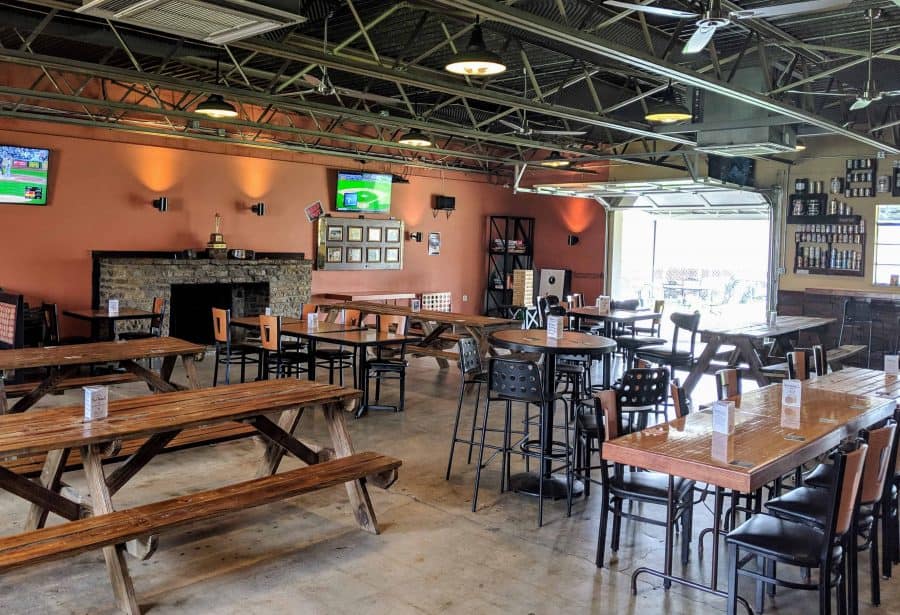 taproom seating at 13 Below Brewery