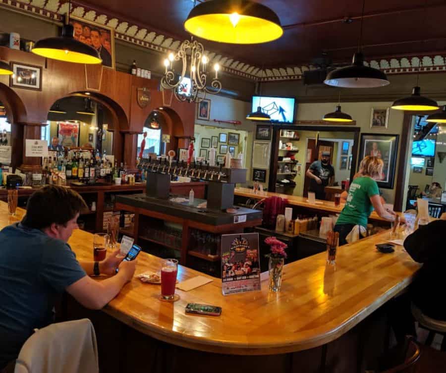 The taproom bar at Wiedemann's