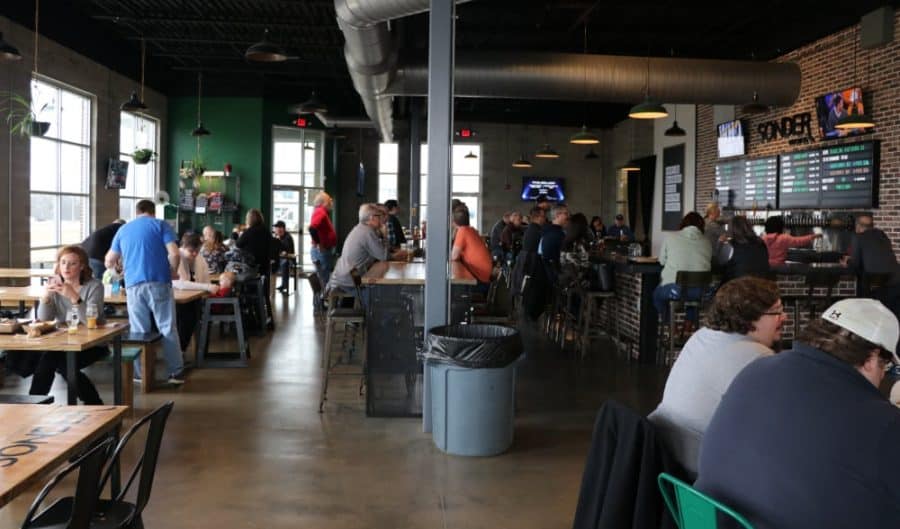 The taproom at Sonder Brewing in Mason, Ohio