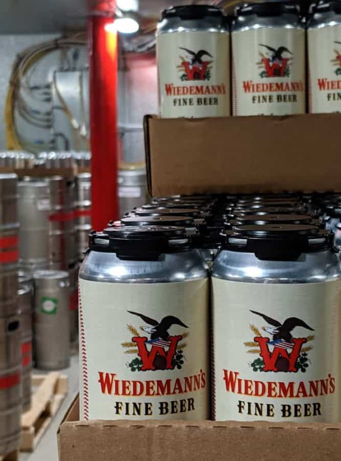 Cans of beer at Wiedemann's Brewery