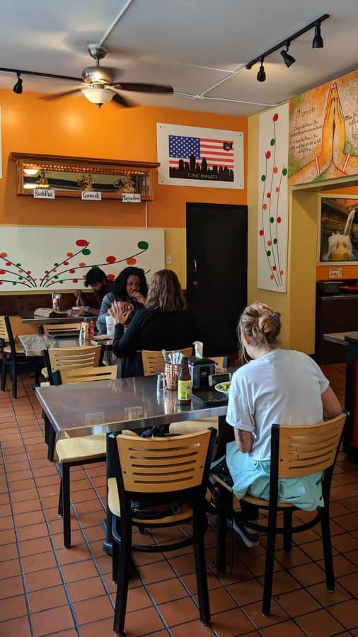 The dining room at Bridges Nepali on Court Street, Cincinnati