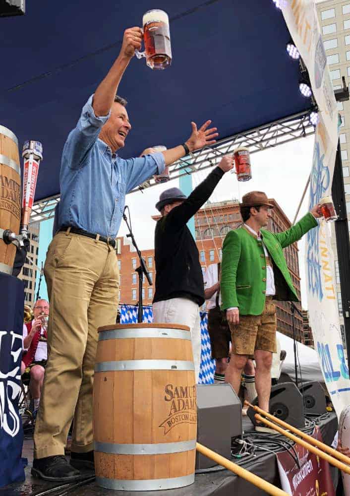 Sam Koch leads the Opening Ceremonies at Oktoberfest Cincinnati