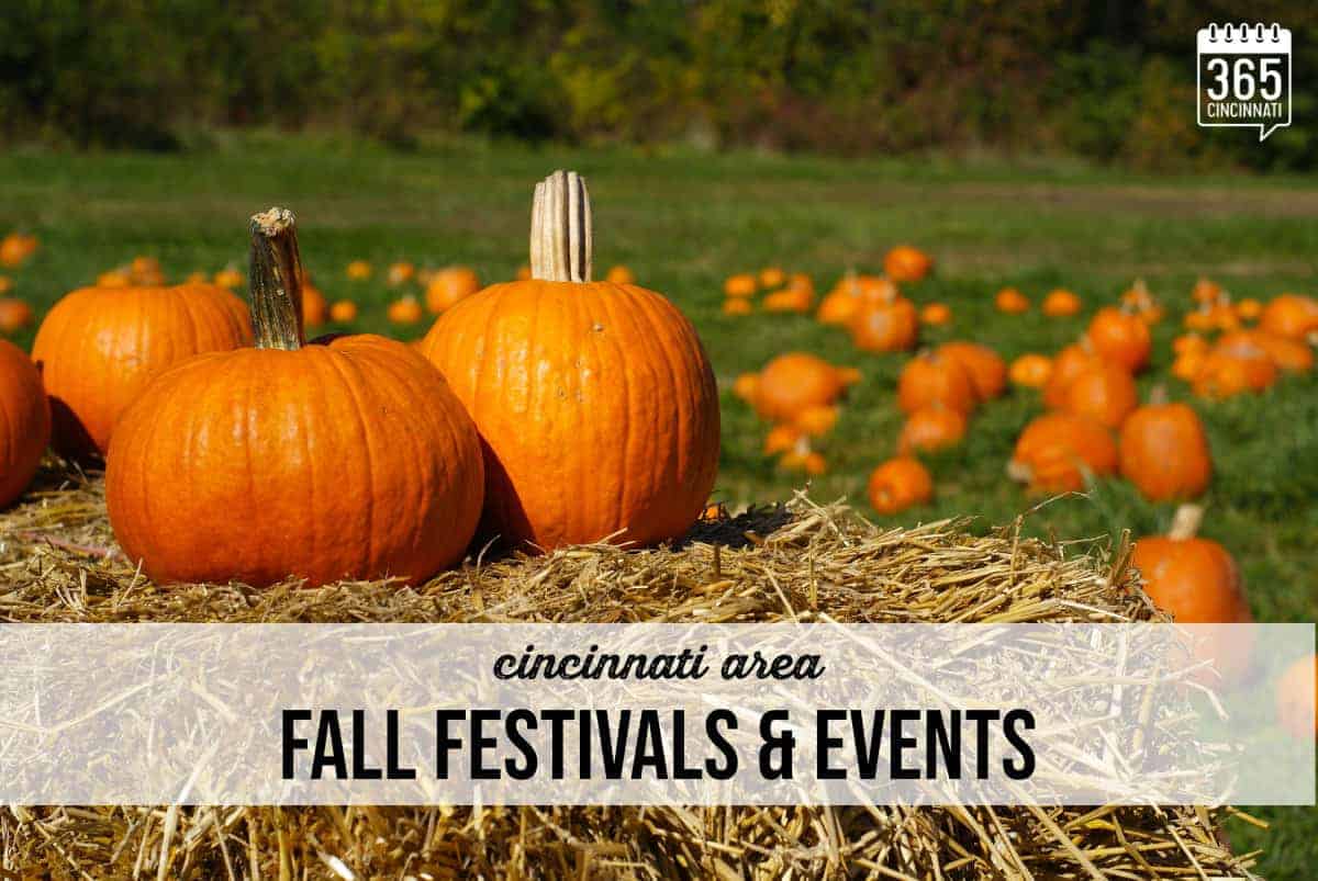 pumpkins on a bale of hay for Fall Festivals in Cincinnati