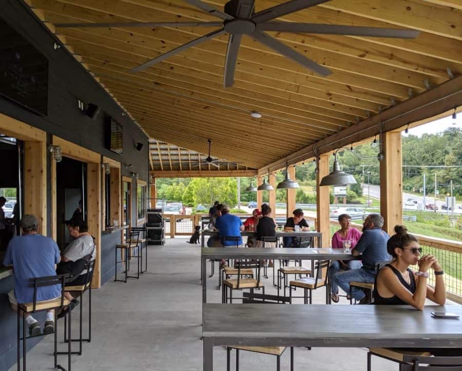 Enjoy your beer on the front porch at Big Ash Brewery in Anderson