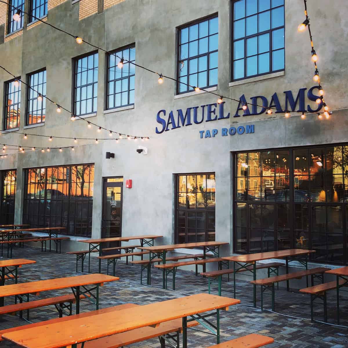 outdoor seating at Sam Adams Tap Room