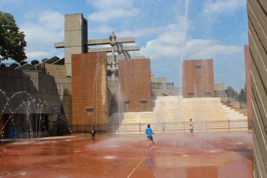 Cooling off at the sprayground in the Sawyer Point area of Cincinnati