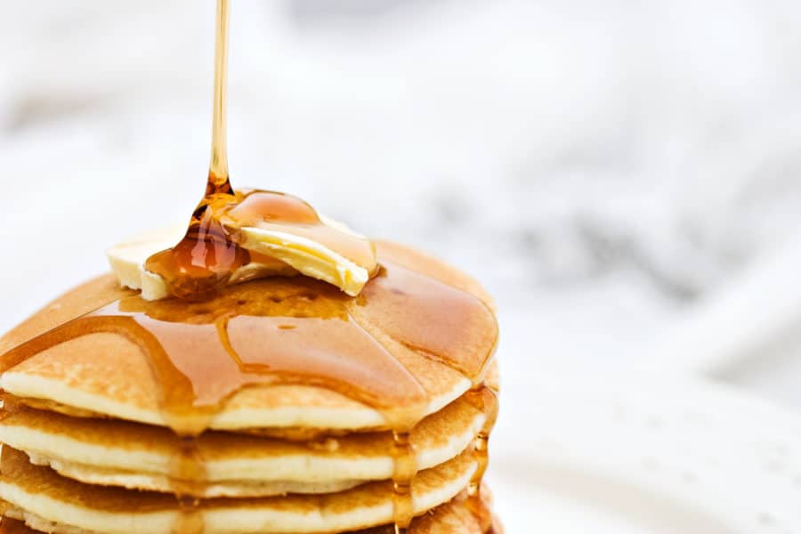 Maple Syrup over Pancakes