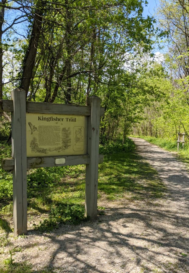 Trailhead for Kingfisher Trail in Winton Woods