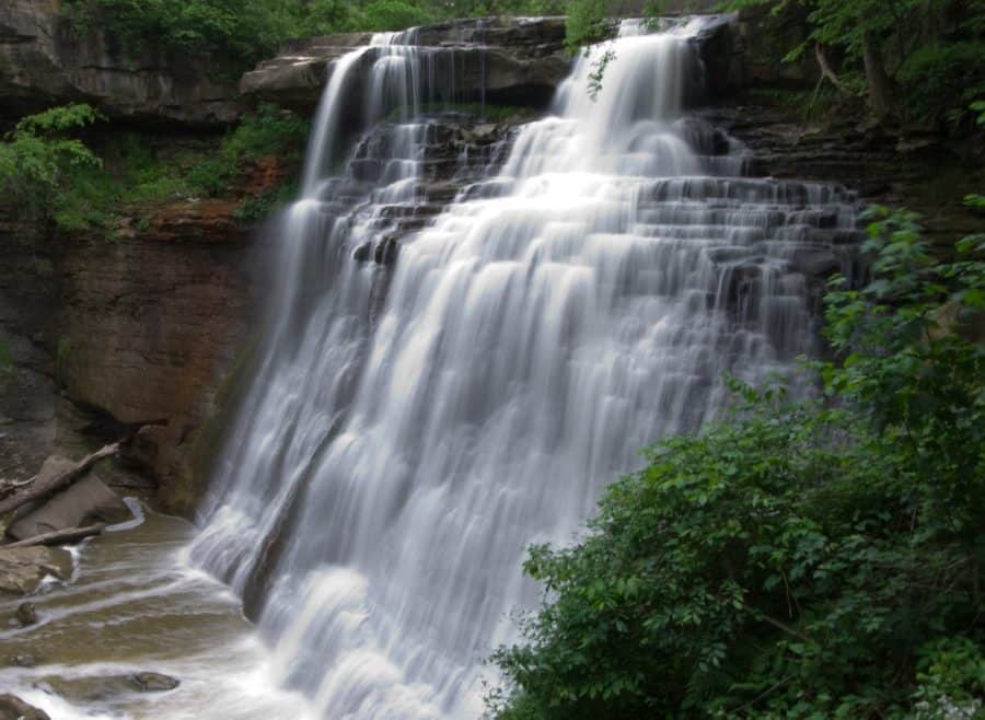 Brandywine Gorge Trail waterfall in Ohio