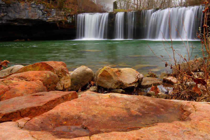 The waterfall at Ludlow Falls
