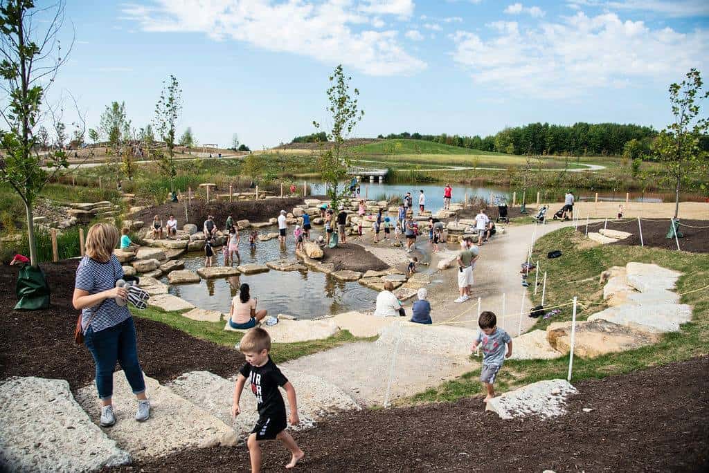 The water features at Summit Park as part of our Creeks in Cincinnati article