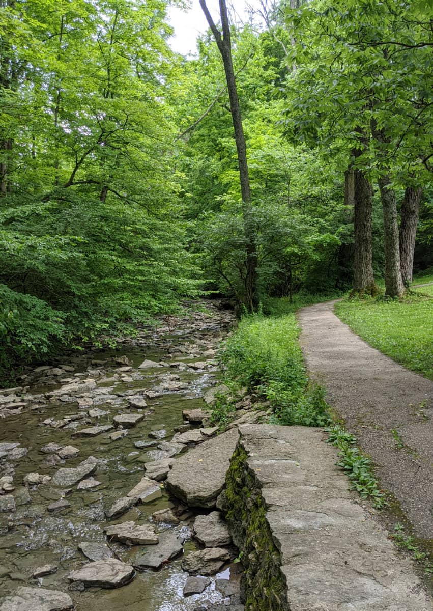 the creek at Symmes Township Park
