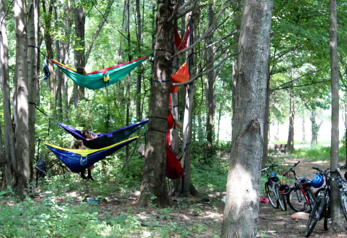 Hammocks on the trails at Summit Park in Blue Ash