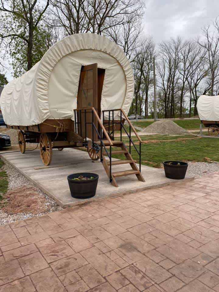 A Covered Wagon camping option at the campground
