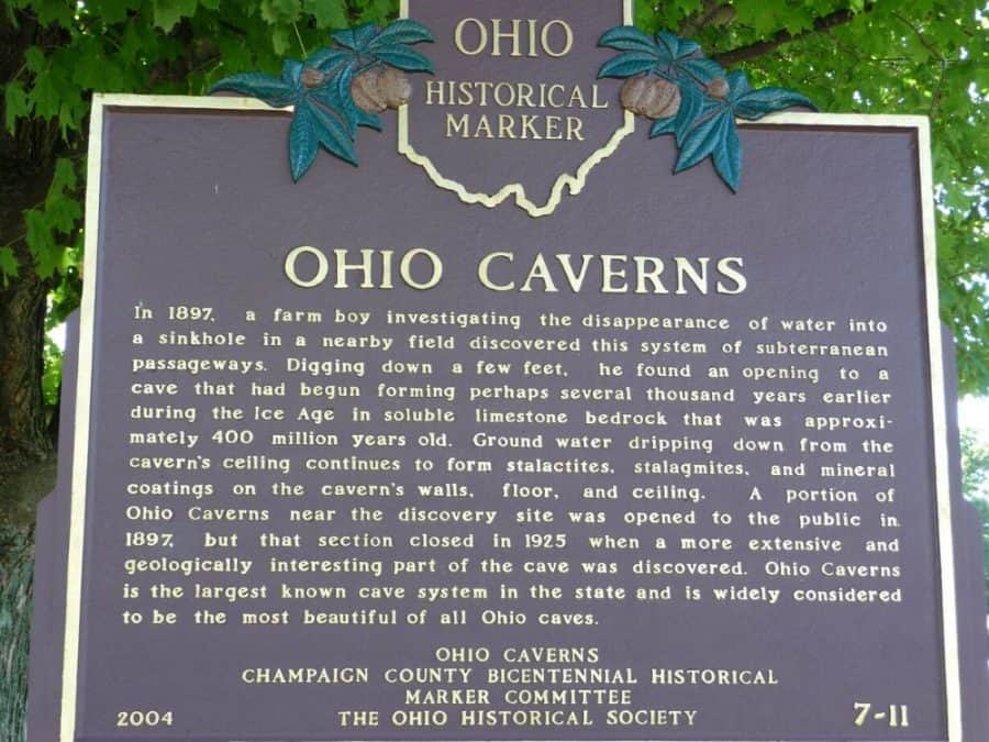 Ohio Caverns Historical Marker