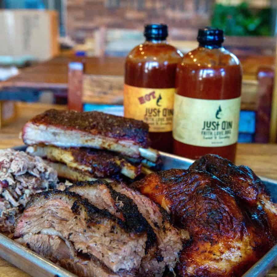 BBQ from Just Q'in - one in our list of Cincinnati BBQ restaurants