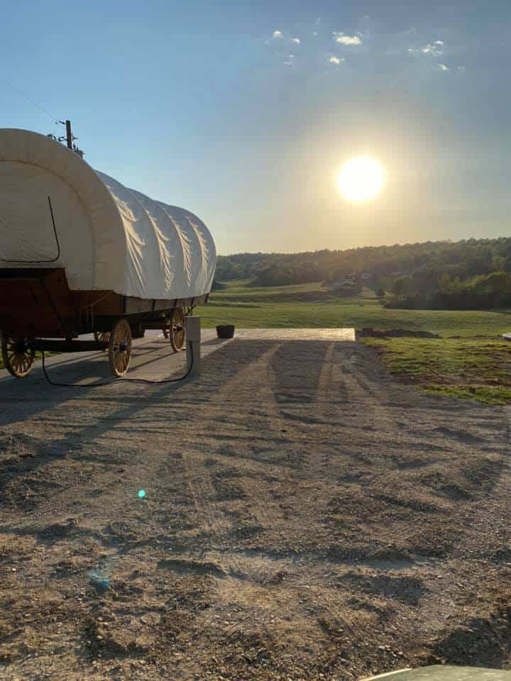 sun sets over the campground in Kentucky