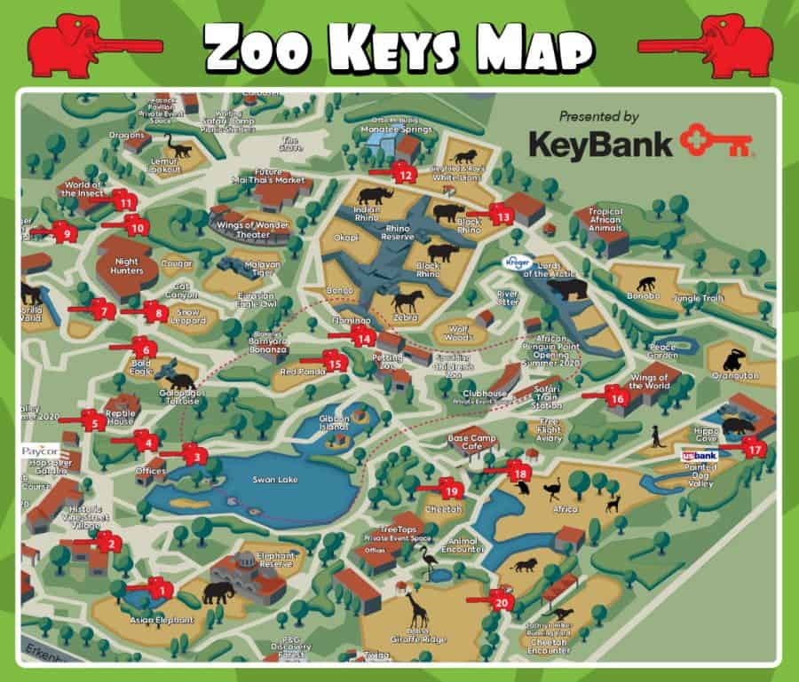 Cincinnati Zoo Keys map
