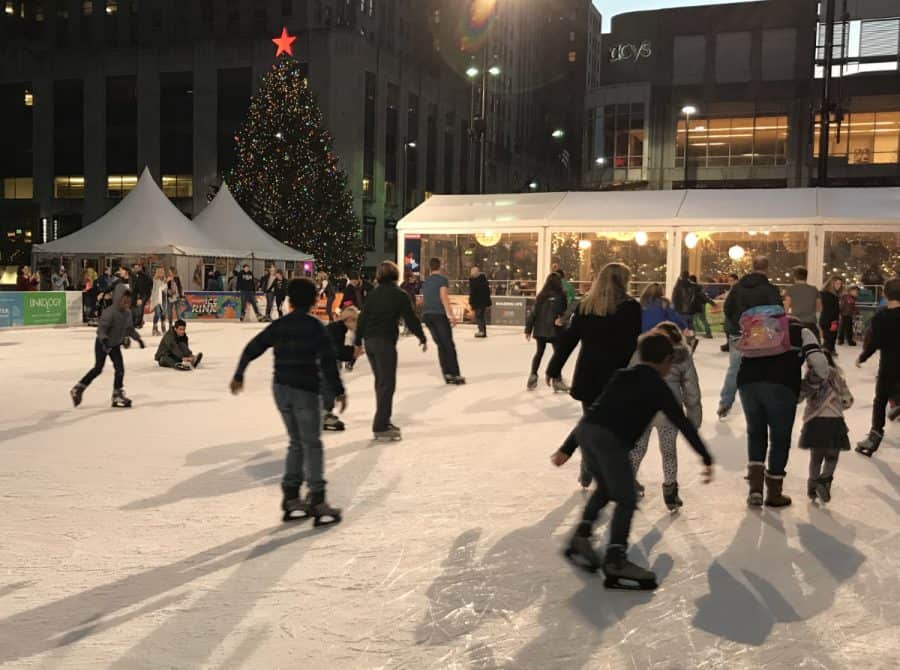 Skating at Fountain Square Ice Rink
