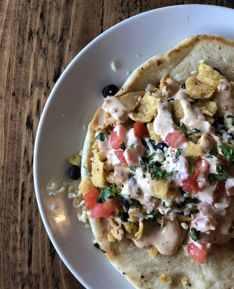 an overhead pic of the brunch food offerings from Revolution Rotisserie