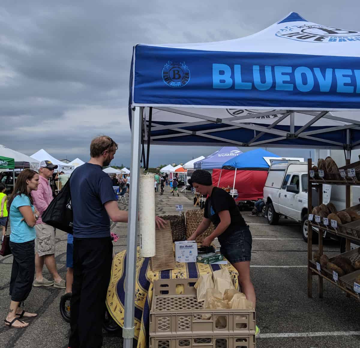 Buying Blue Oven bread at the Blue Ash Farmers Market
